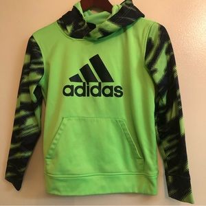 Adidas Hoodie Boy Medium 10/12 Green Pullover